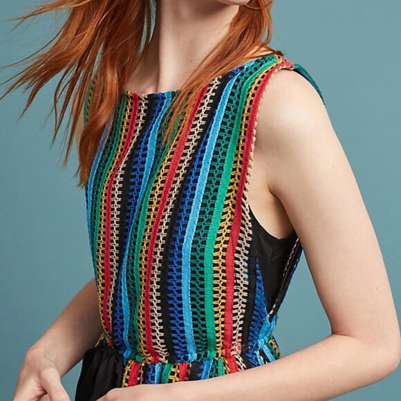 Eve Franco X Anthropologie Rainbow Crochet Midi Dress NWOT Size 0 (XS) - Picture 4 of 16
